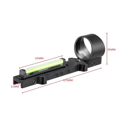 Red Dot en fibre optique vert pour fusil de chasse à bande ventilée