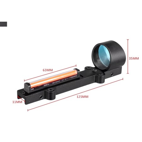 Red Dot en fibre optique rouge pour fusil de chasse à bande ventilée