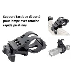 Support tactique de lampe déporté avec fixation rapide pour rail picatinny
