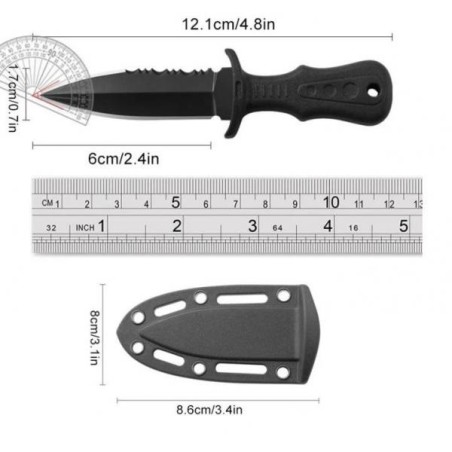 Poignard lame mixte Tour de Cou avec Étui