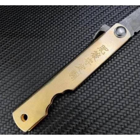 Couteau de poche japonais Higonokami lame damas