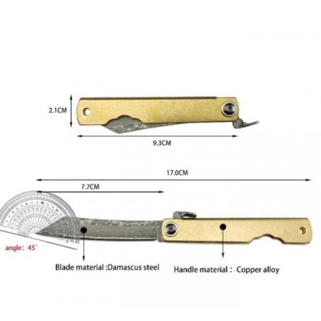 Couteau de poche japonais Higonokami lame damas