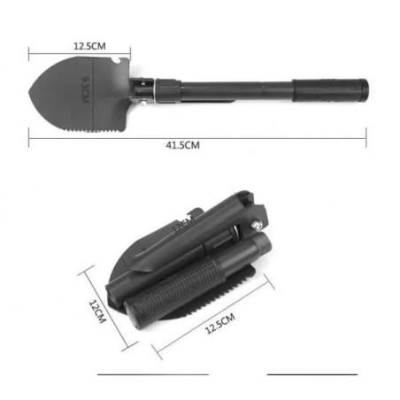 Mini Pelle et pioche de camping pliable avec housse de rangement