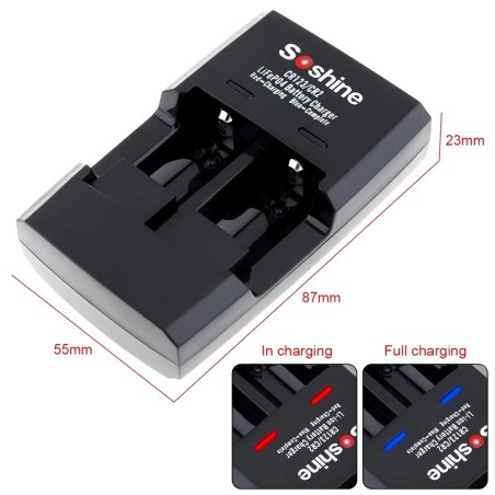 Chargeur USB de batterie 14250, 15266, CR2, CR123