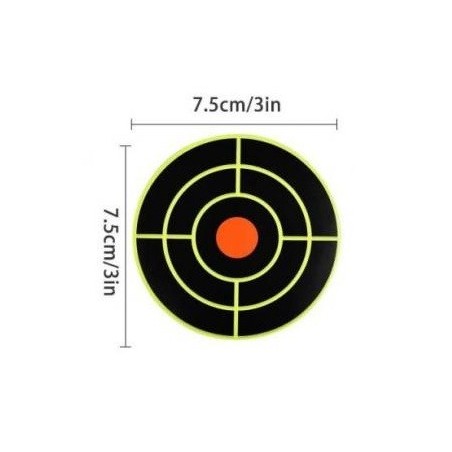 100 cibles autocollantes réactives 7.5 cm pour tir aux plombs