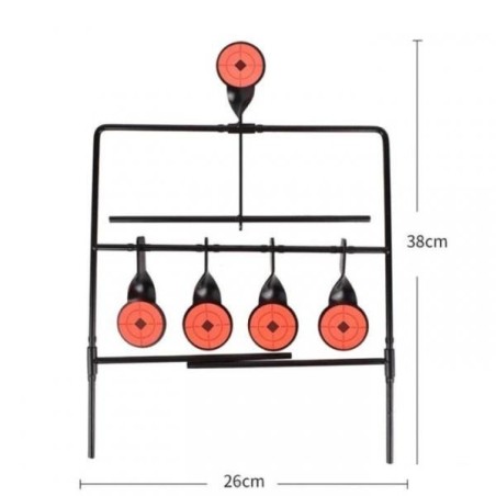 Cible métallique 5 objectifs pour carabine à plombs