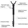Monopode canne de pirsch télescopique en aluminium avec dragonne de transport