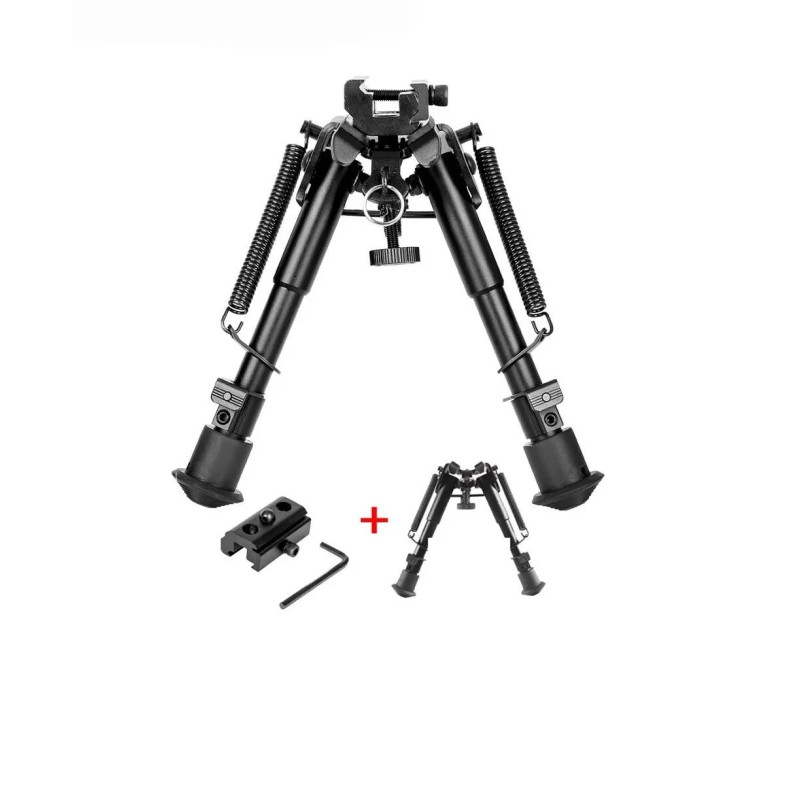 Bipied Métal pour rail picatinny et grenadière avec adaptateur pour rail picatinny