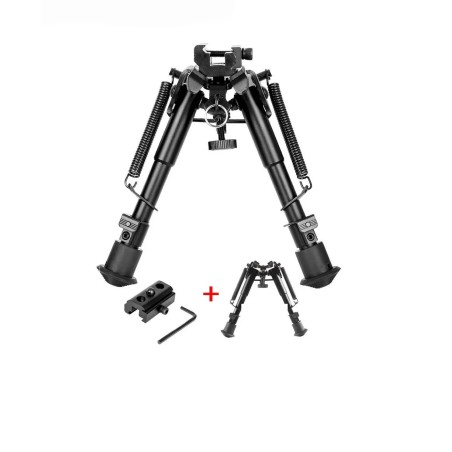 Bipied Métal pour rail picatinny et grenadière avec adaptateur pour rail picatinny