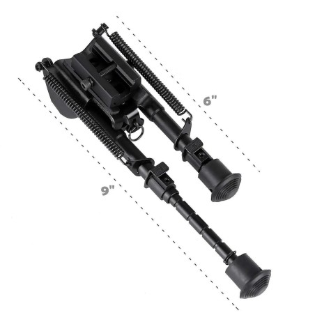 Bipied Métal pour rail picatinny et grenadière avec adaptateur pour rail picatinny