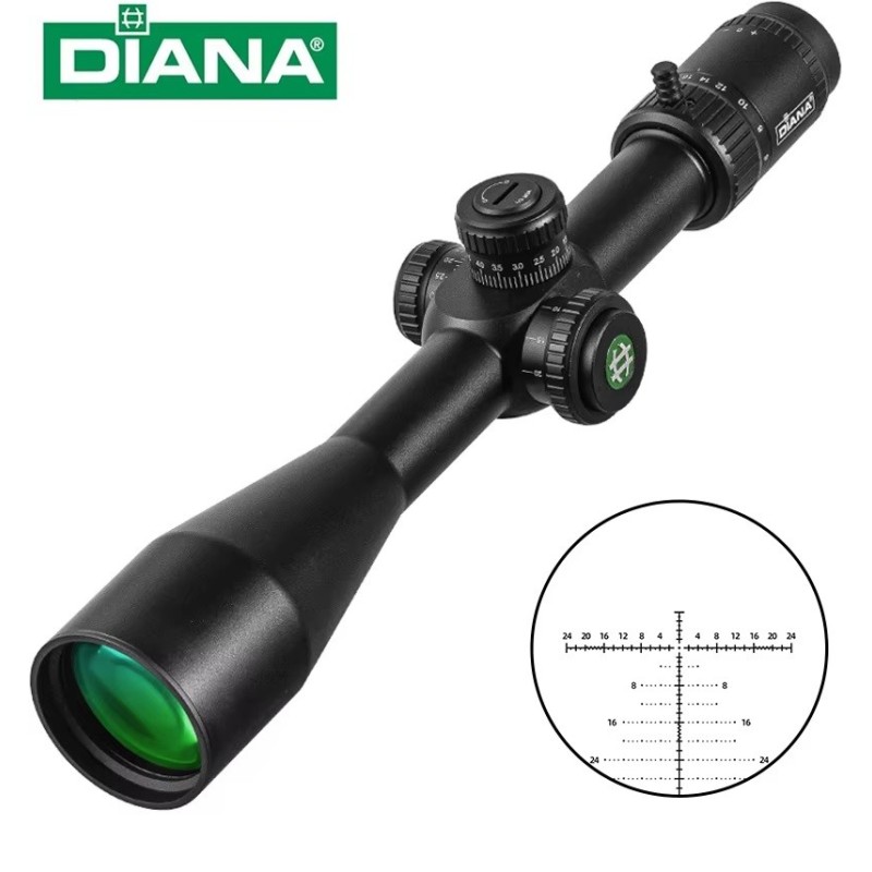 Lunette de tir Diana 6-24x50 FFP pour calibre jusqu'à ,308 avec colliers aux choix