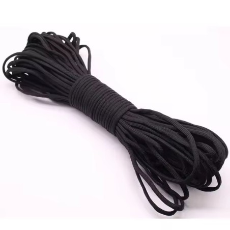 Paracorde coloris noir 15 mètres 7 brins 4 mm de diamètre