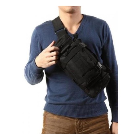 Sac à bandoulière type militaire étanche de couleur noir