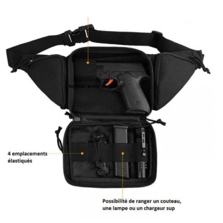 Sacoche holster type banane pour arme de poing