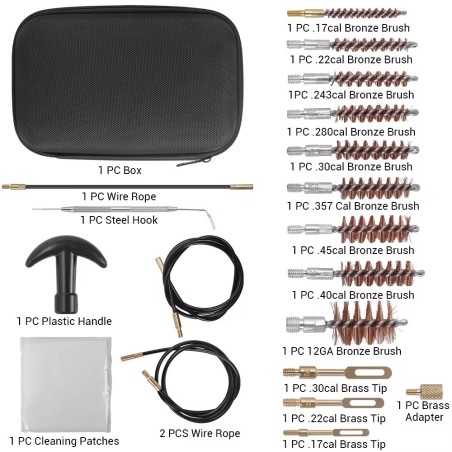 Kit de nettoyage universel toutes armes pour calibres ,17 à 12 GA